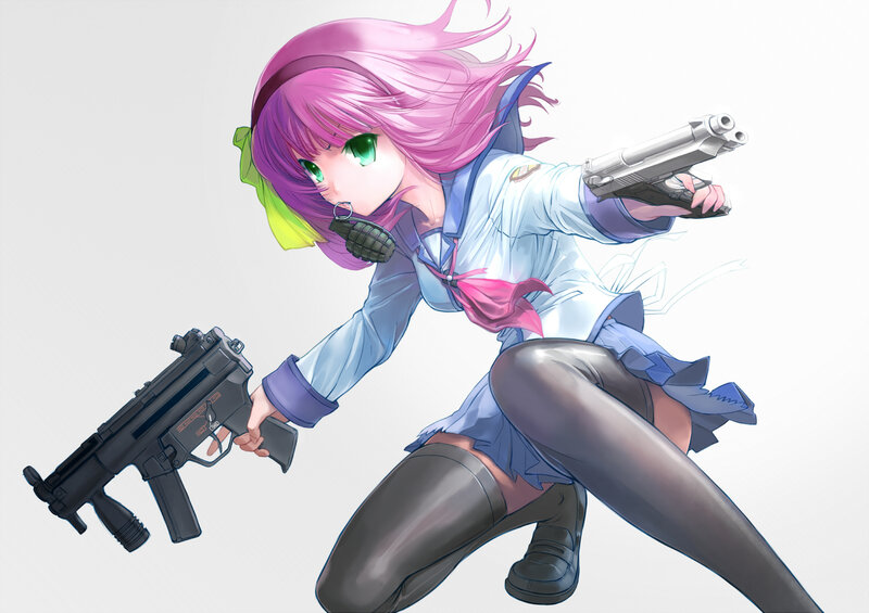 anime girl with guns