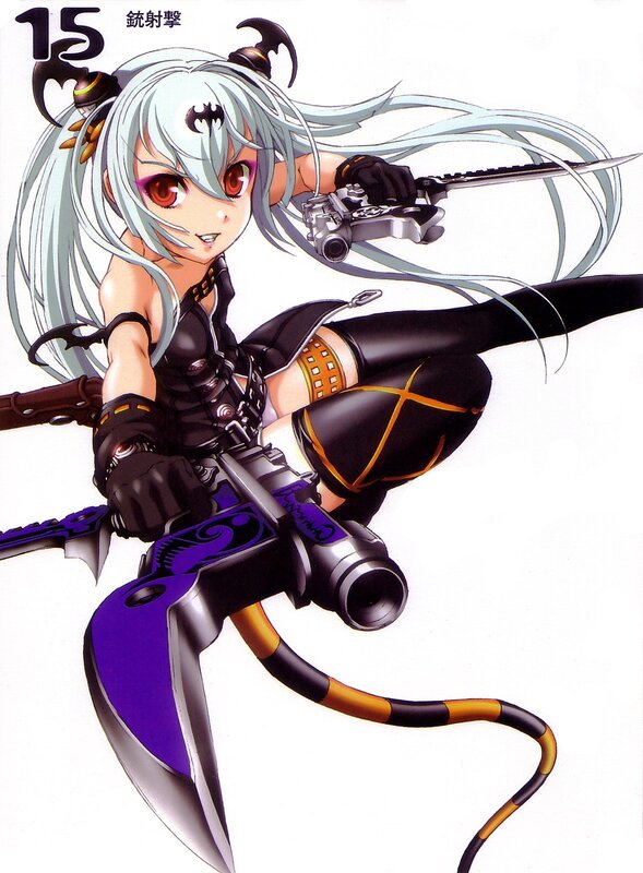 Anime girl with guns