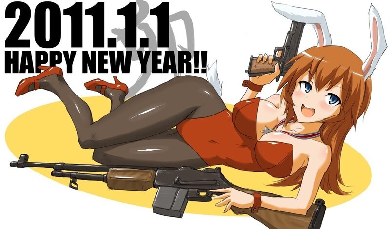 Anime girl with guns