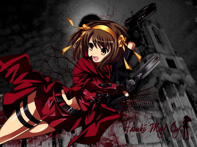 Anime girl with guns