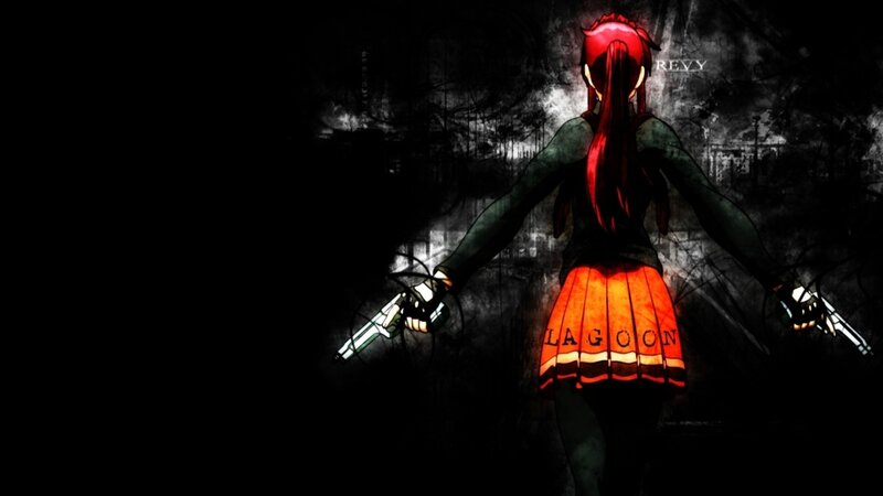 Anime Girl with Guns — Black, Dark, Dramatic