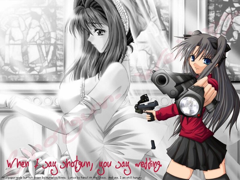 Anime Girl with Guns — Black, Dramatic, Bride