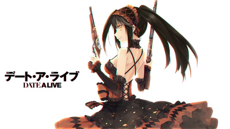 Anime Girl with Guns — Black, Dramatic, Long Hair, Corset