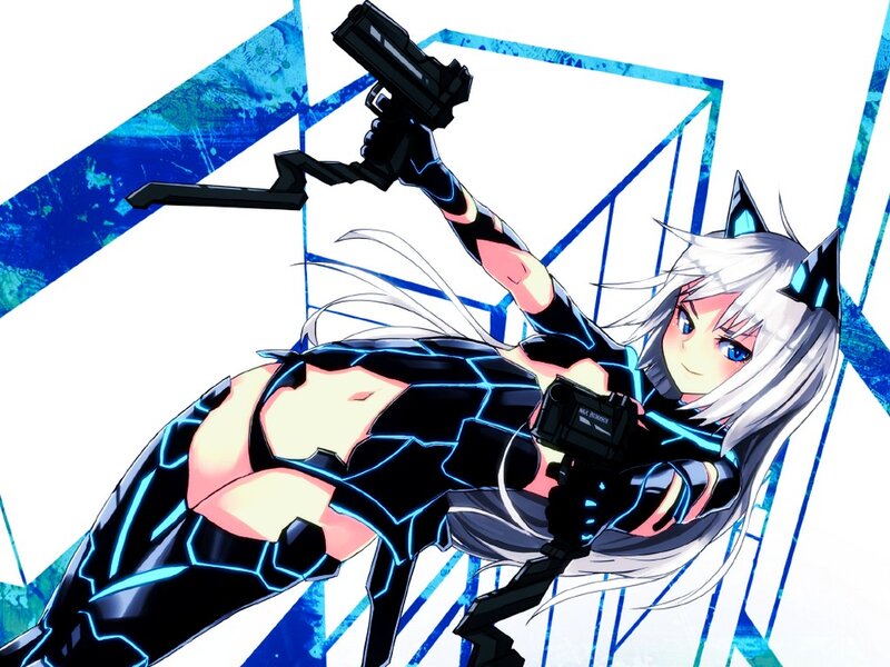 Anime Girl with Guns — Black, Dynamic
