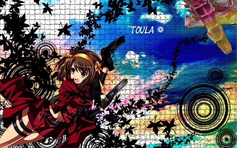 Anime Girl with Guns — Blue, Dramatic
