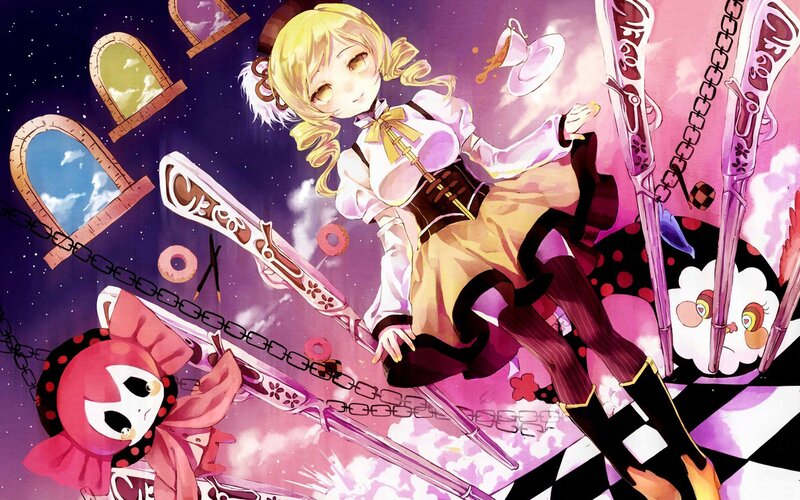 anime girl with guns in space