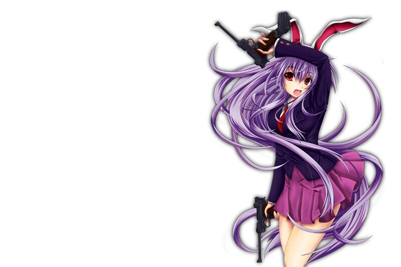 Anime Girl with Guns — Purple, Dynamic