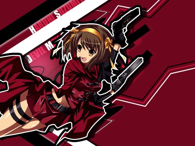 Anime Girl with Guns — Red, Action