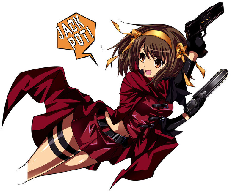 Anime Girl with Guns — Red