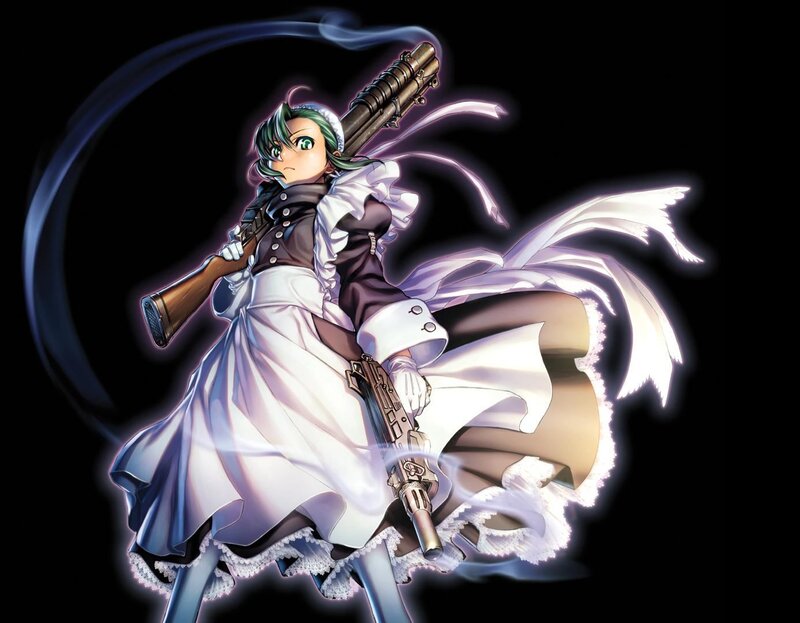 Anime Girl with Guns — White, Dramatic, Dress