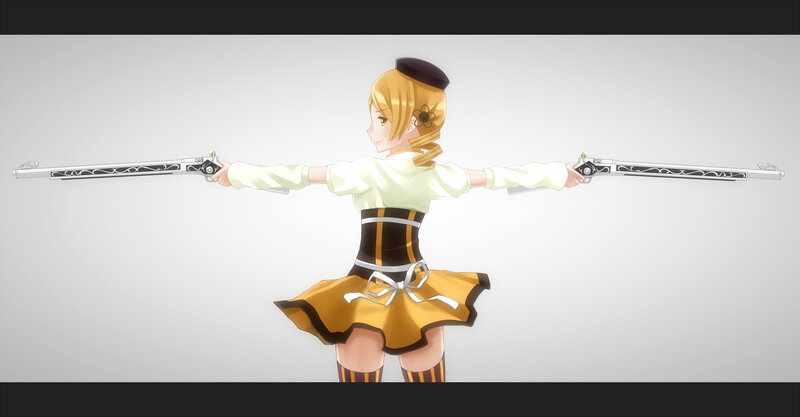 Anime Girl with Guns — Yellow, Neutral, Skirt