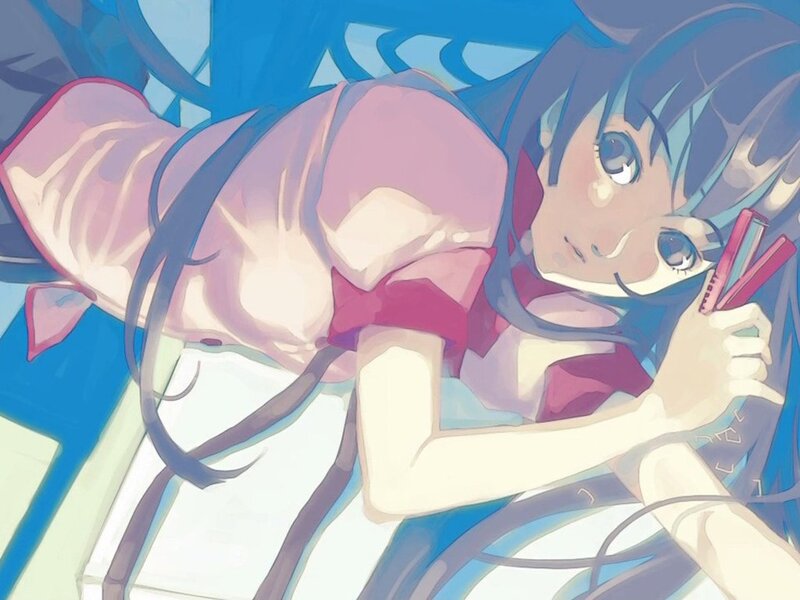 anime girl with hairbrush