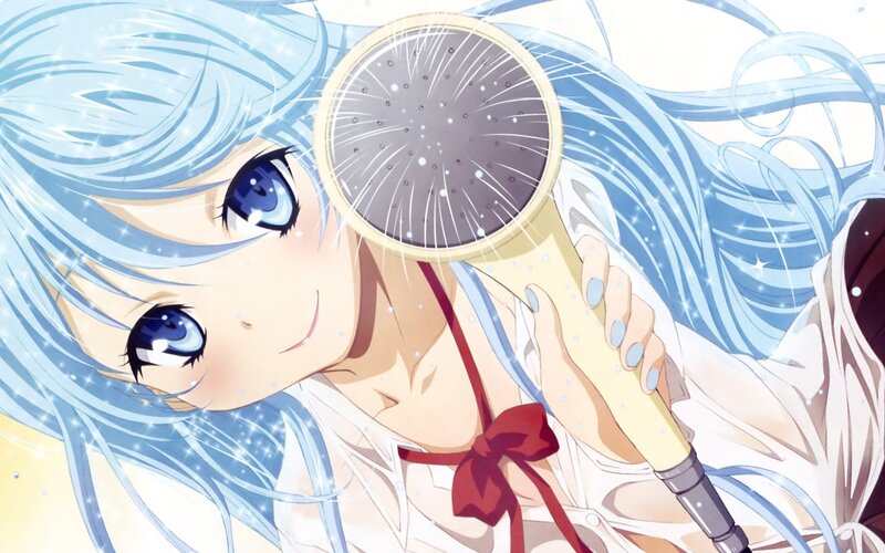 anime girl with hairbrush