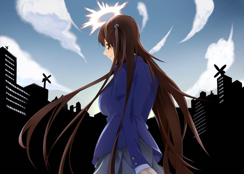 anime girl with halo