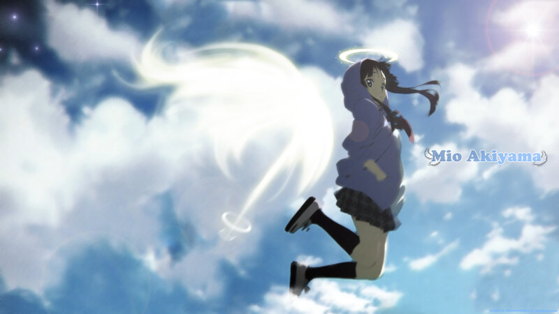 Anime Girl with Halo — Blue, Serene, Afternoon
