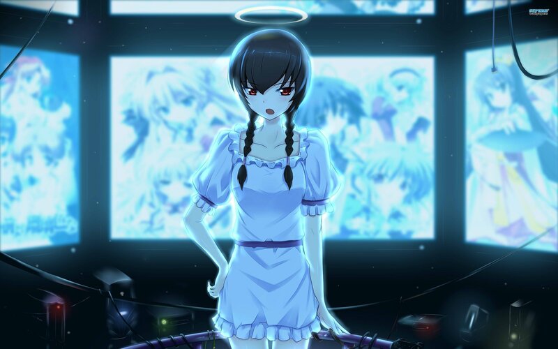 Anime Girl with Halo — Blue