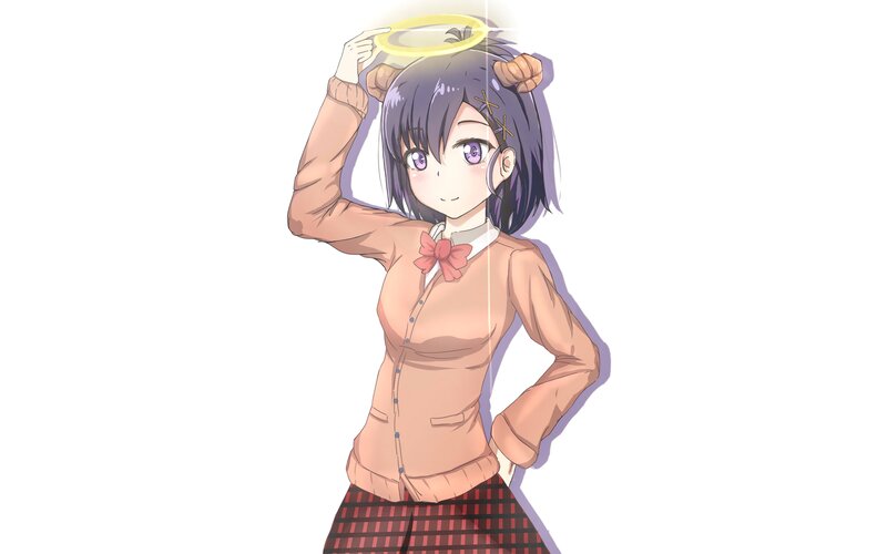 Anime Girl with Halo — Purple