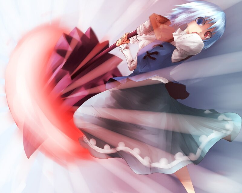 anime girl with hammer