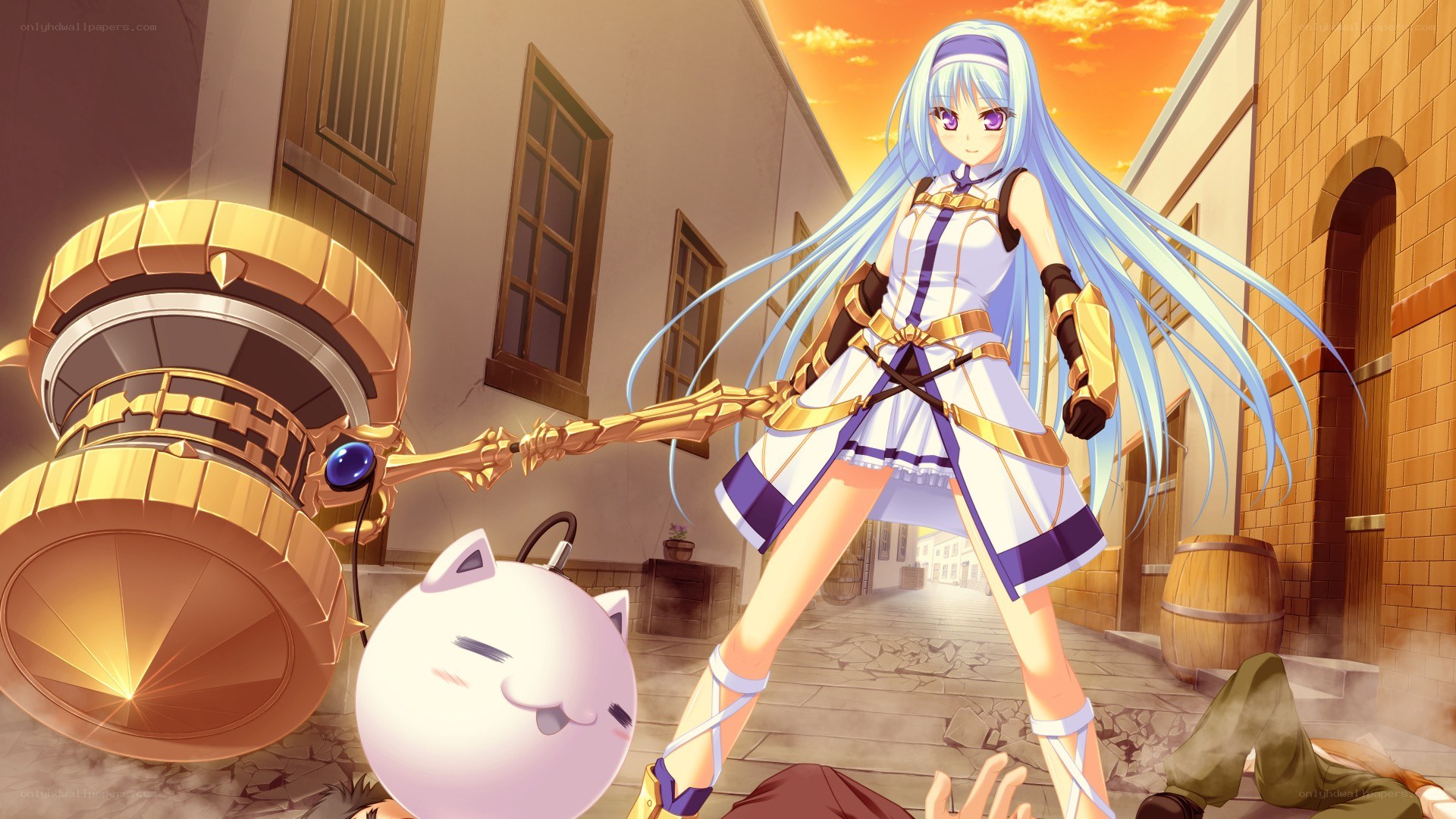 Anime girl with hammer