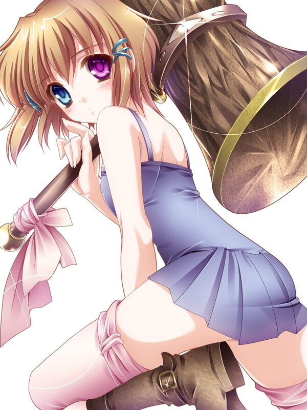 anime girl with hammer