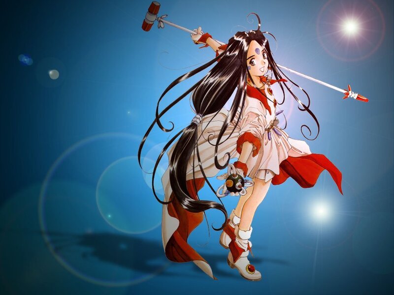 anime girl with hammer