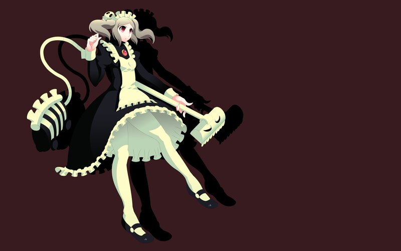 Anime Girl with Hammer — Black, Dramatic