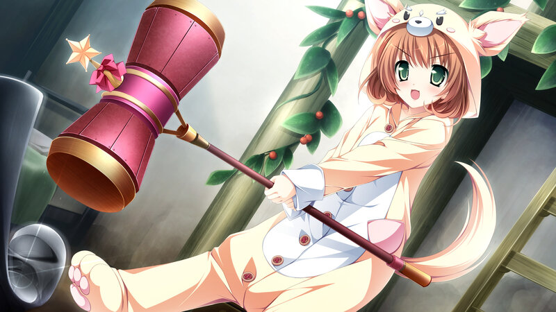 Anime Girl with Hammer — Pink