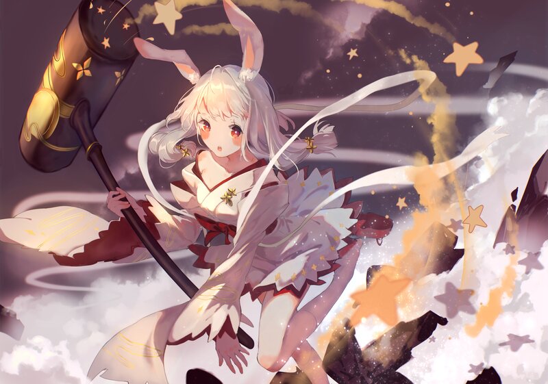 Anime Girl with Hammer — Purple, Dramatic