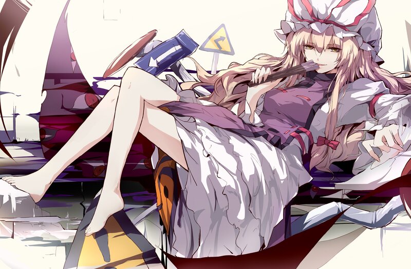 Anime Girl with Hammer — White, Calm