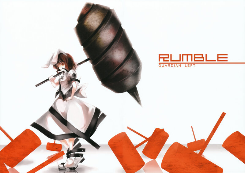 Anime Girl with Hammer — White