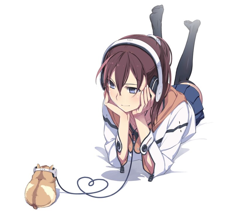 Anime Girl with Hamster