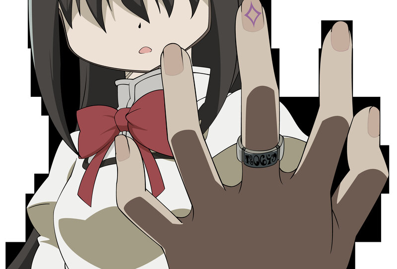 anime girl with hand gesture