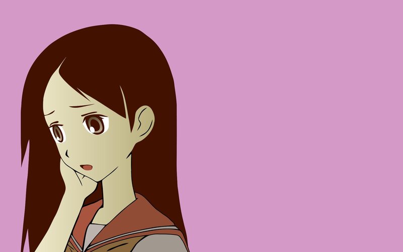 anime girl with hand on chin