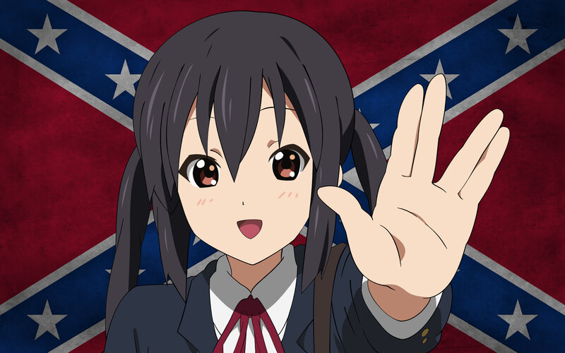 anime girl with hand up