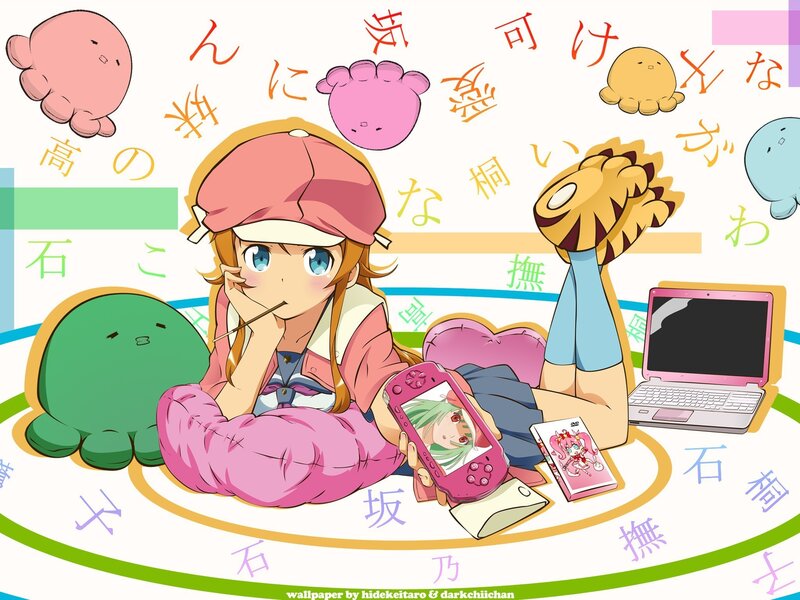 Anime girl with handheld console