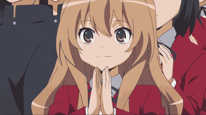 anime girl with hands clasped