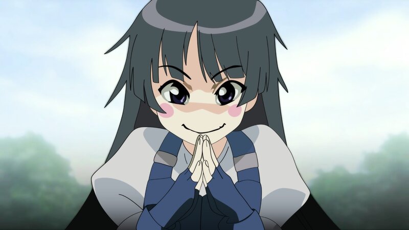 anime girl with hands clasped