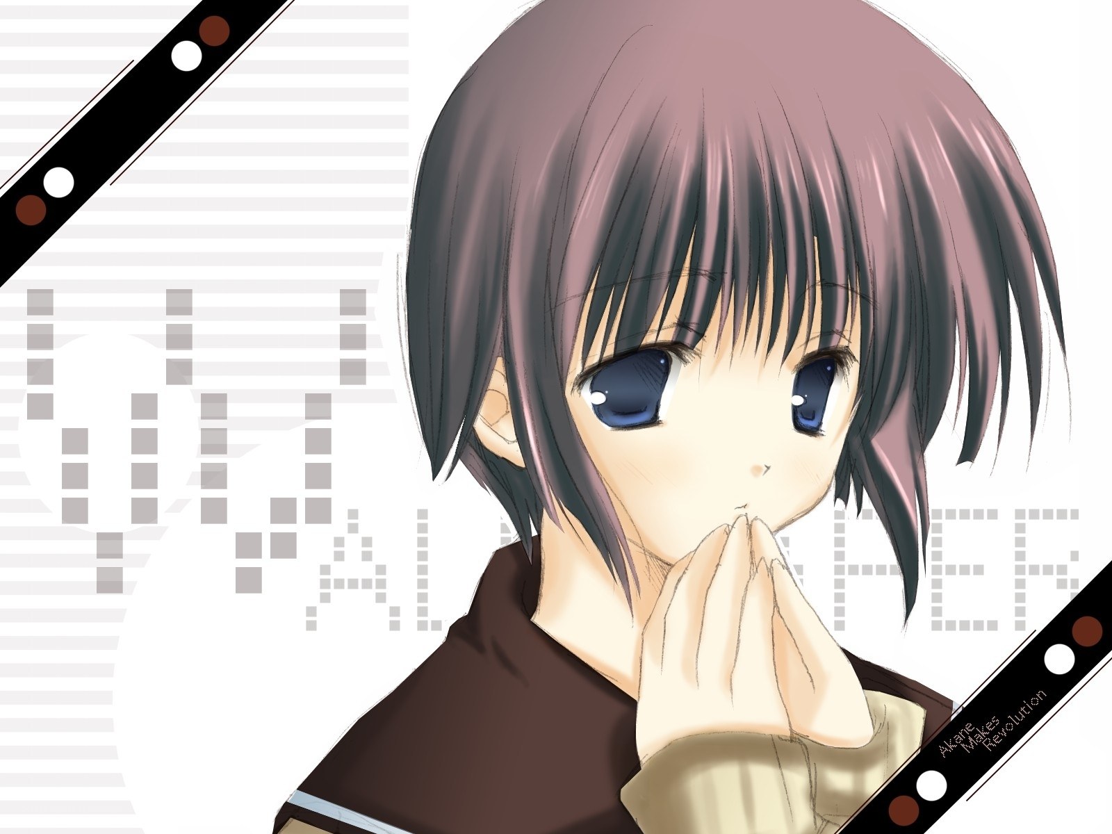 anime girl with hands clasped
