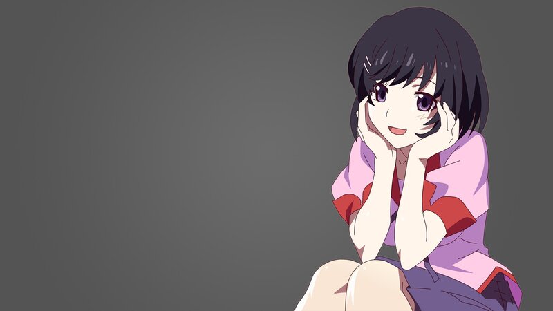 anime girl with hands on cheeks