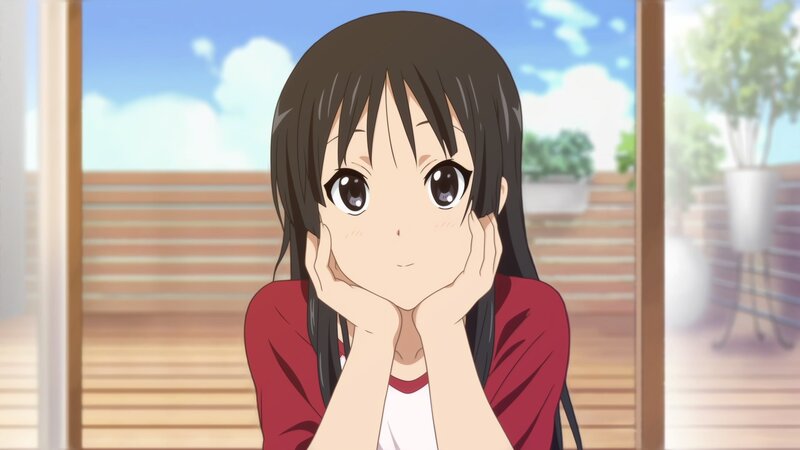 Anime Girl with Hands on Face — Red