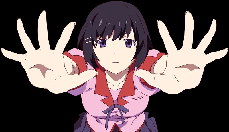 Anime Girl with Hands Out — Black