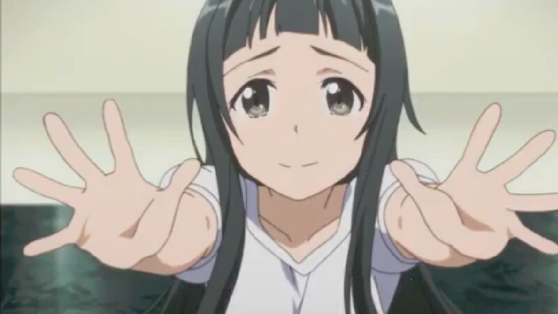Anime Girl with Hands Out — White