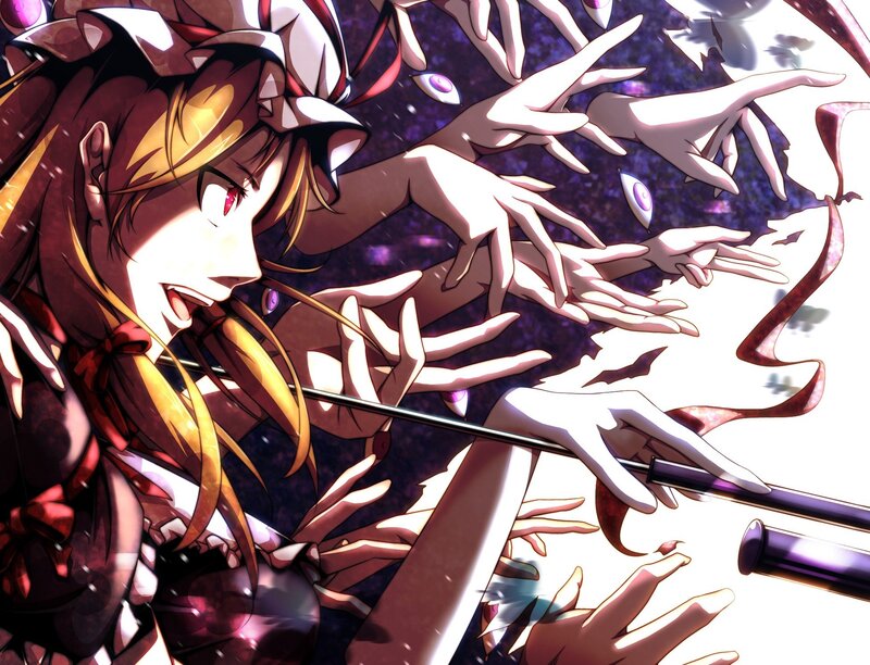 Anime Girl with Hands — Purple