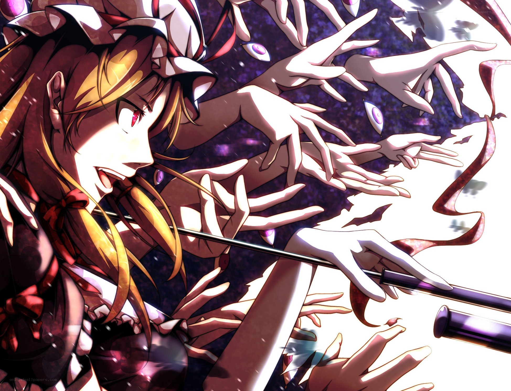Anime girl with hands reaching