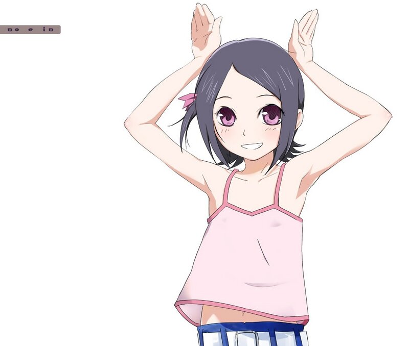 anime girl with hands up