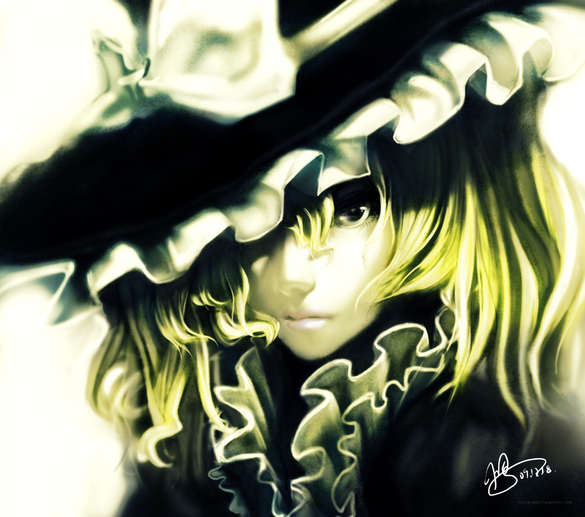 anime girl with hat