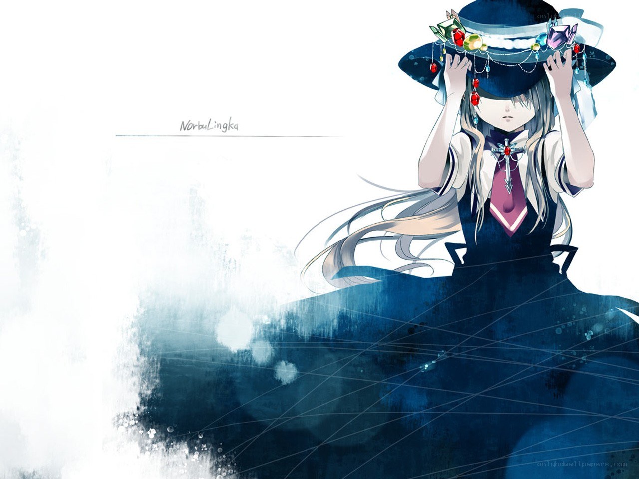 anime girl with hat
