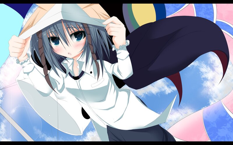 anime girl with hat and cape