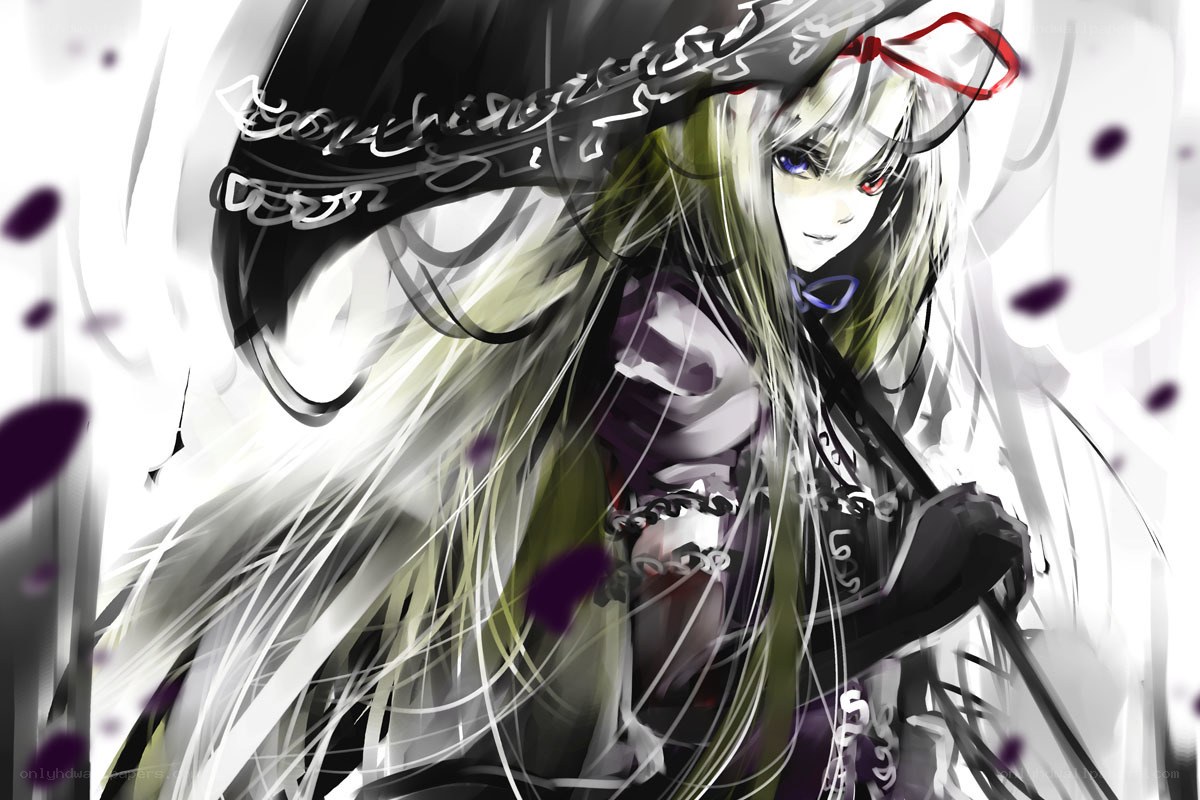 anime girl with hat and chains