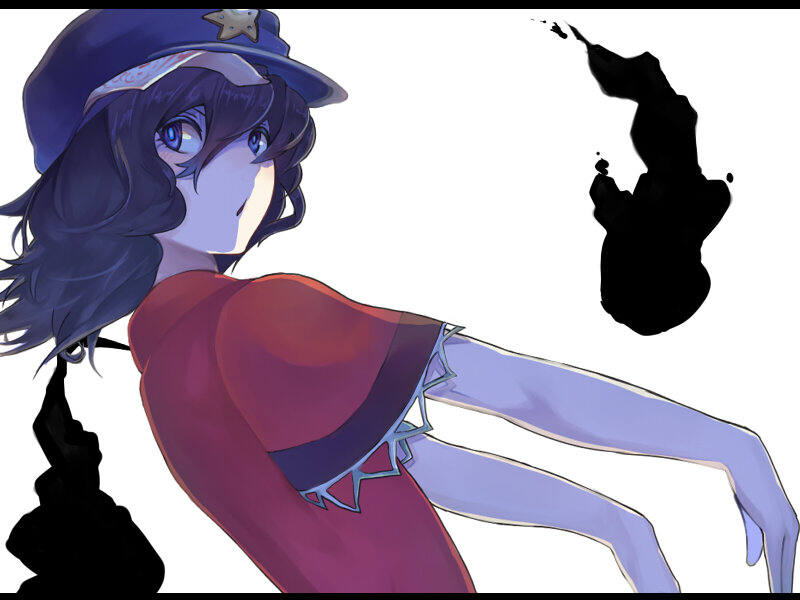 anime girl with hat and cloak